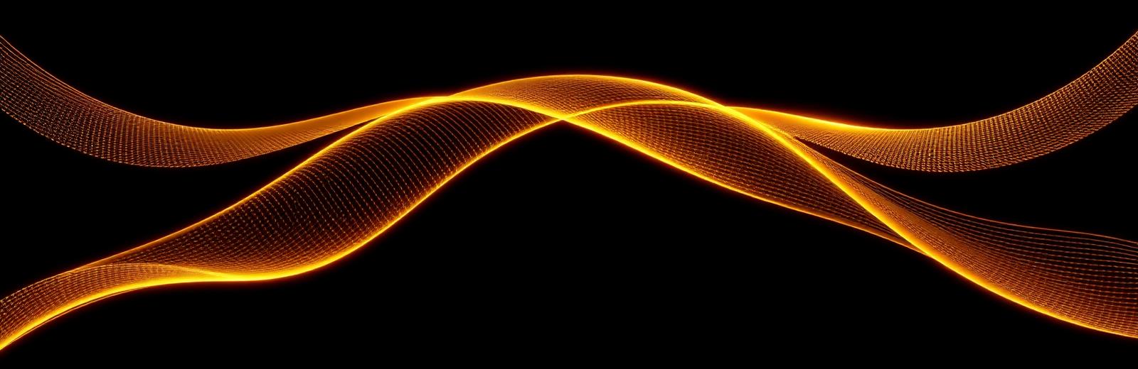 Onda de sonido dorada sobre fondo negro
